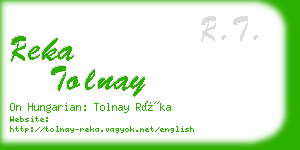 reka tolnay business card